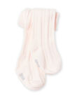 Leotardos de punto trenzado de color rosa pastel para bebé niña MYIJOCOLTO2 / 21WI0914COL632