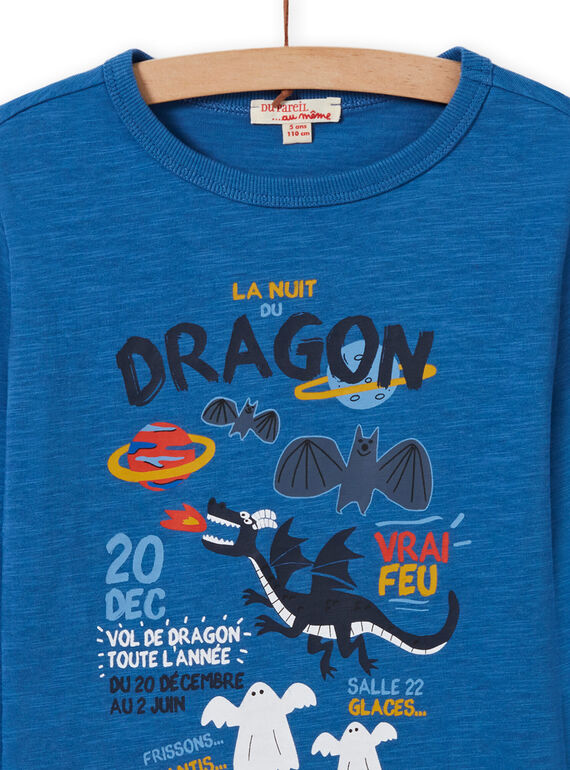 Camiseta azul con estampado de dragón para niño MOPLATEE2 / 21W902O1TML221
