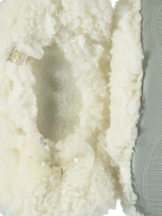 Zapatillas elásticas de color crudo con lazo y brillo para niña GFBALNOEUD / 19WK35Z2D07001