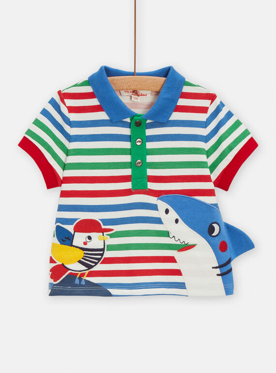 Polo multicolor con dibujo de mar para bebé niño TUCLUPOL / 24SG10O1POL001