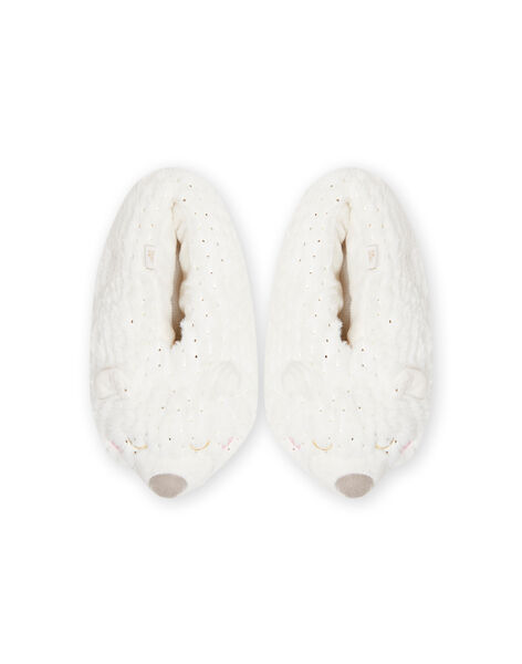 Zapatillas de casa de color blanco de oso 3D para niña MAPANTOUR3D / 21XK3532PTD000