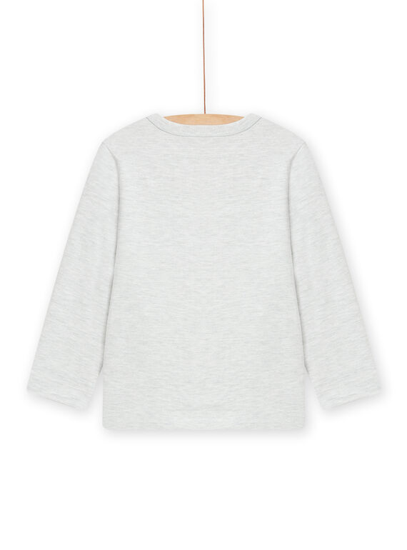 Camiseta de color gris jaspeado con estampado de playa para niño NOMOTEE / 22S902N1TMLJ920