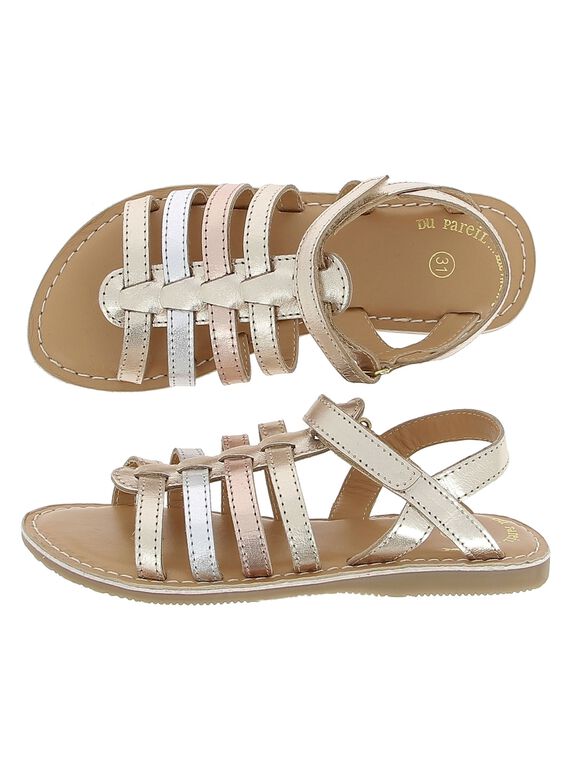 Girls' leather sandals CFSANDMET / 18SK35WID0E954