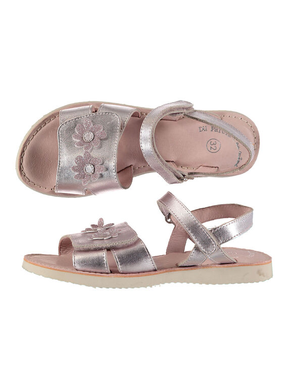 Sandalias de piel metalizada para niña FFSANDSAM / 19SK35C3D0E030