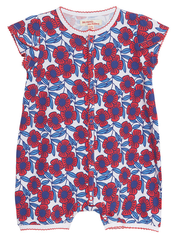 Pelele corto con estampado floral para bebé niña JEFIGREFLE2 / 20SH13U6GRE000