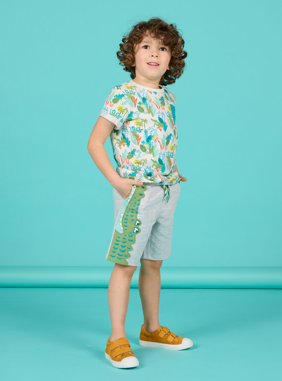 Bermudas de color gris jaspeado para niño NOHOBER1 / 22S902T1BERJ920