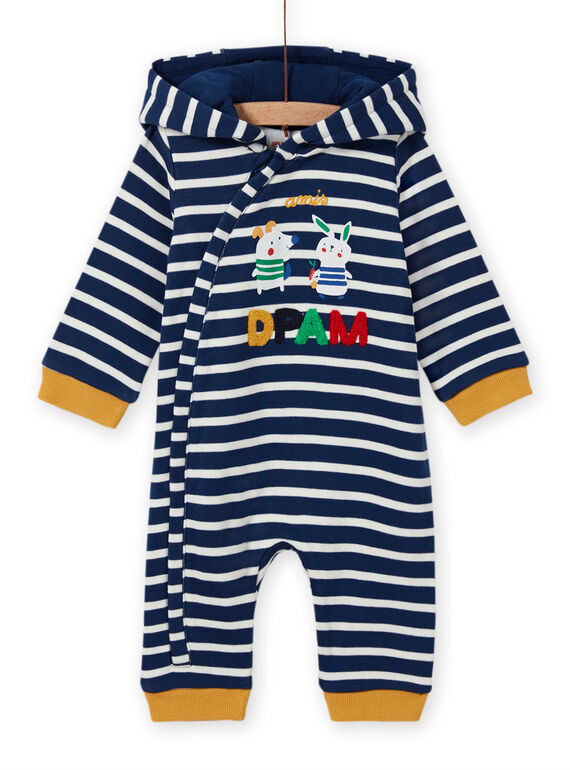 Mono de rayas de color azul noche con estampado animal para bebé niño MUMIXCOM / 21WG10J1CBL713
