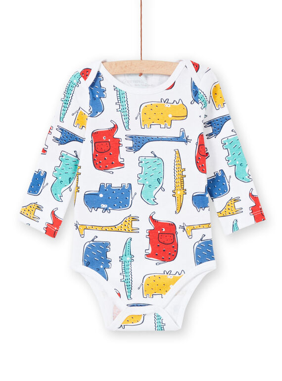 Body de manga larga con animales de la sabana multicolor para bebé niño LEGABODSAF / 21SH1429BDL001