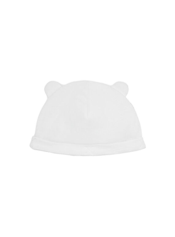 Gorro de color blanco con orejas para recién nacido LOU1BON1 / 21SF42H1BNA000