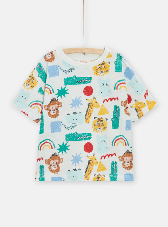Camiseta de color crudo con estampado de animales para niño TOCLUTI3 / 24S902O5TMC002