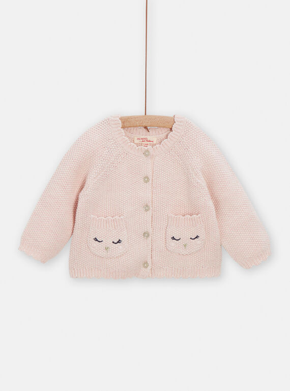 Cárdigan rosa para bebé niña VIGACAR / 24WG0911CAR009