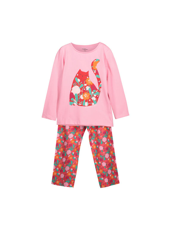 Pijama de algodón para niña FEFAPYJFLO / 19SH1191PYJD301
