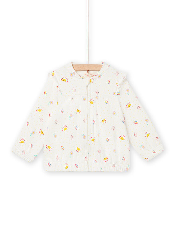 Chaqueta de chándal de color crudo con estampado de lunares y fantasía para bebé niña NILUHOJOG / 22SG09P1JGH001