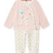 Pijama de terciopelo con estampado de elefante y flores para bebé niña