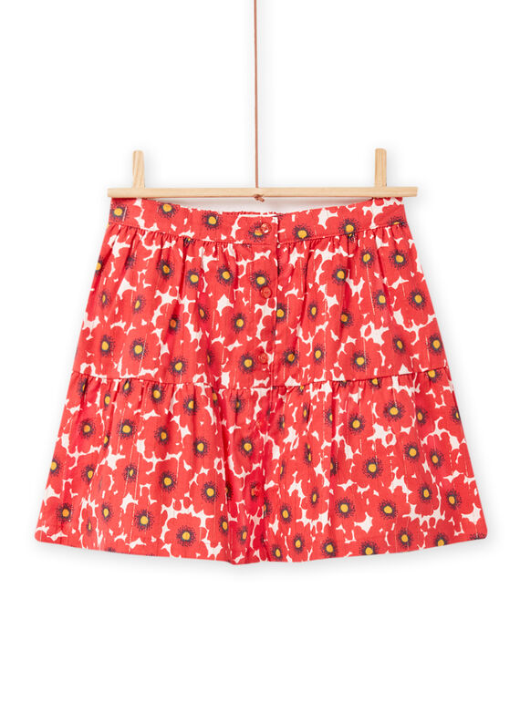 Falda twill con estampado floral para niña NAVIJUP / 22S901M1JUPD319