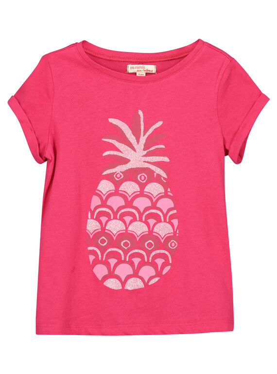 Camiseta con estampado de piñas y fantasía para niña FAJOTI9 / 19S901G7D31304
