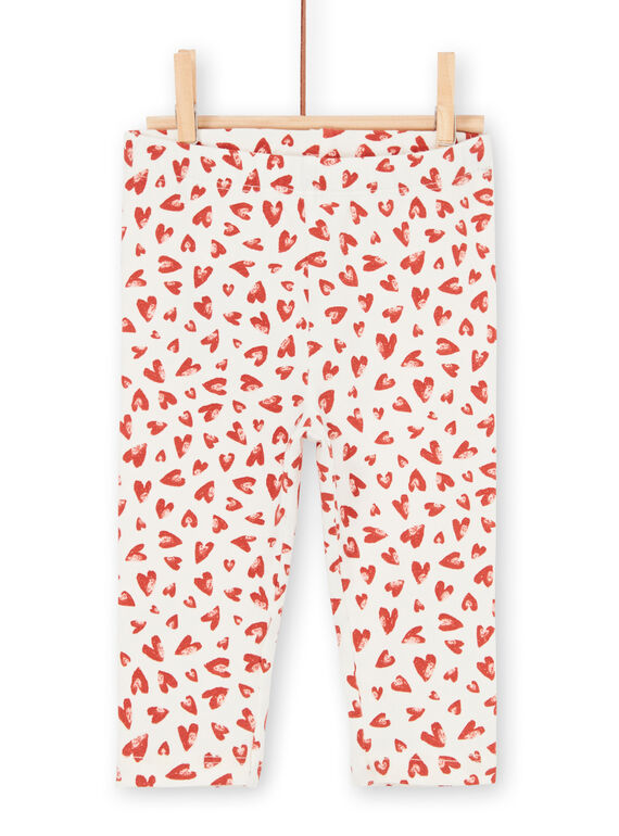 Leggings de color crudo y rojo para bebé niña LYITERLEG / 21SI09V1CAL001