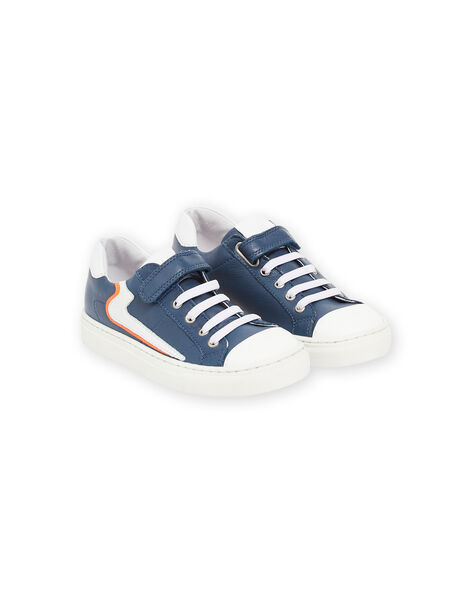 Zapatillas de piel de color azul marino ROBASNEON / 23KK3623D3F070