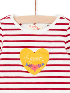 Camiseta reversible blanca y roja para bebé niña MIMIXTEE / 21WG09J1TML001