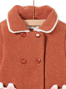 Abrigo de lana marrón con estampado de zorro para bebé niña MICHECKMAN / 21WG0961MAN817