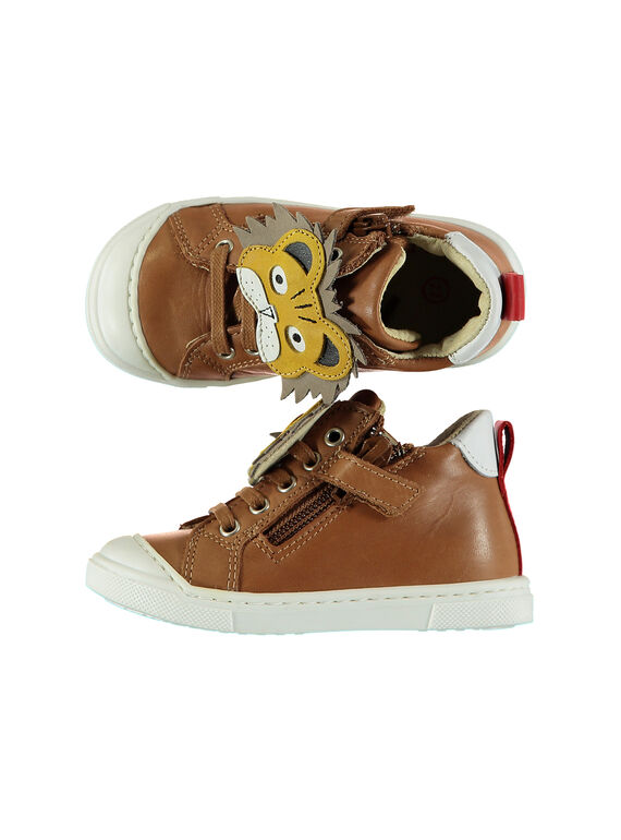 Zapatillas de piel para bebé niño FBGBASLEO / 19SK3842D3F804
