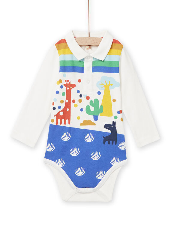 Body de color crudo con estampado de fantasía para bebé niño NULUBOD / 22SG10P1BOD001
