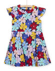 Blusa azul marino con estampado floral de colores para niña NALUROB2 / 22S901P3ROB070