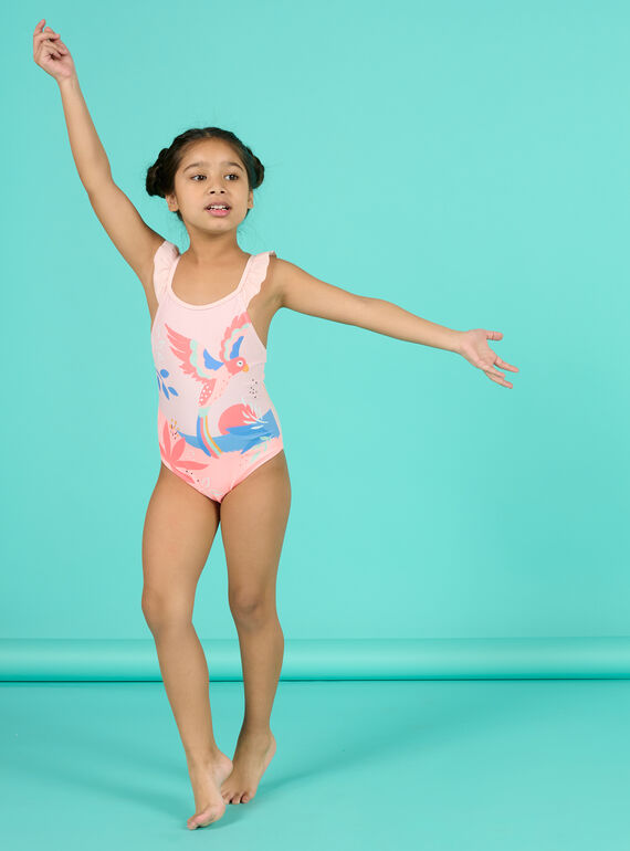 Bañador rosa empolvado para niña NYAMER4 / 22SI01L4MAID327