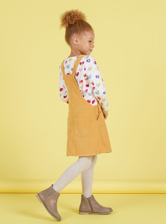 Vestido-peto de color mostaza para niña MAMIXROB4 / 21W901J4ROBB106