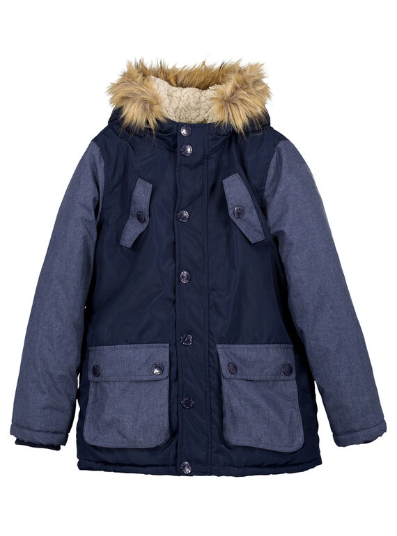 Parka con forro cálido Bicolor azul marino / azul jaspeado GOGROPAR2 / 19W90286PAR070