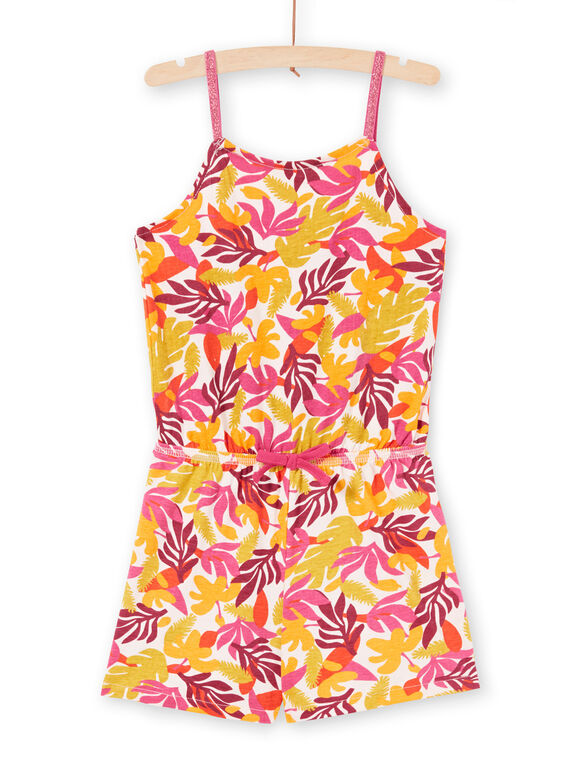 Mono de tirantes finos con estampado de hojas para niña LAPLACOMB3 / 21S901T2CBLD322
