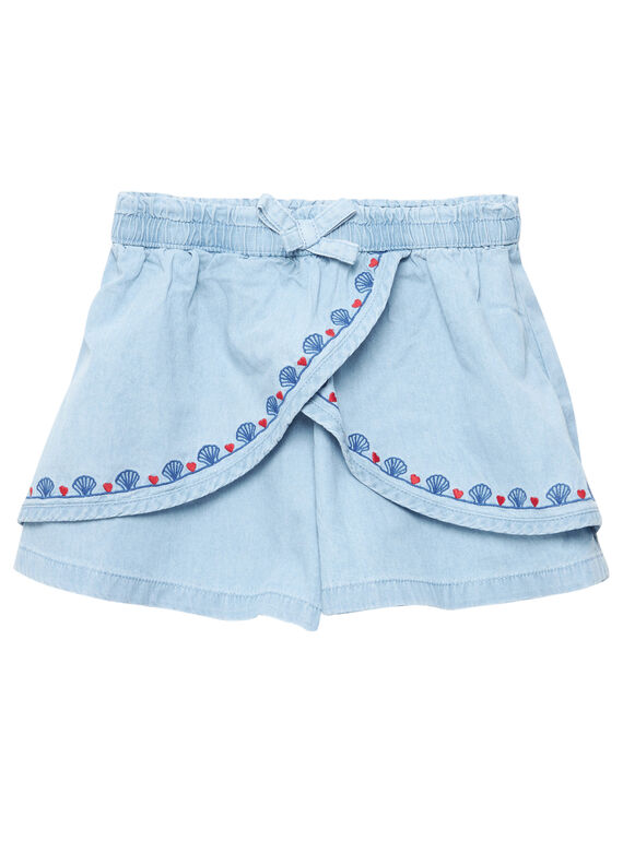 Falda pantalón de color denim claro JACEASHORT / 20S901N2SHO721
