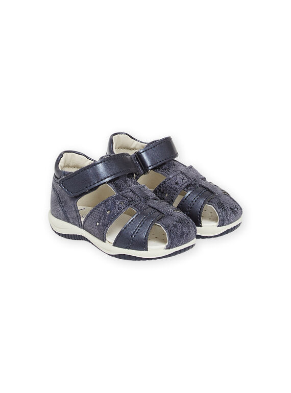 Sandalias de piel azul marino para bebé niña NISANDMELANIE / 22KK3742D0E070