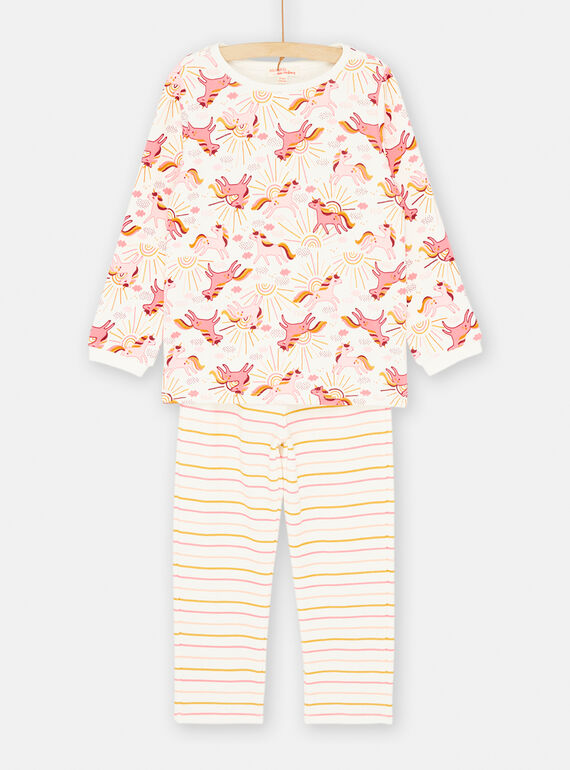 Pijama de color crudo y rosa SEFAPYJUNI / 23WH1157PYJ001