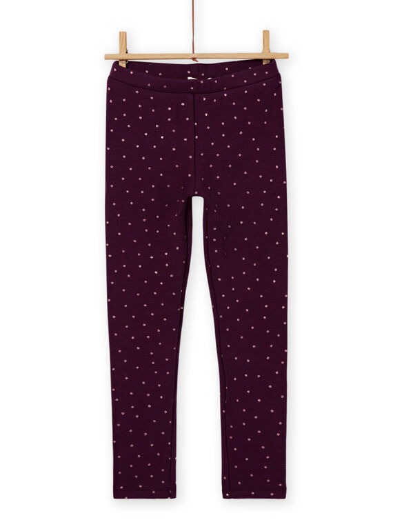 Leggings de color azul marino forrados para niña MAJOLEG3 / 21W901N4PANH703