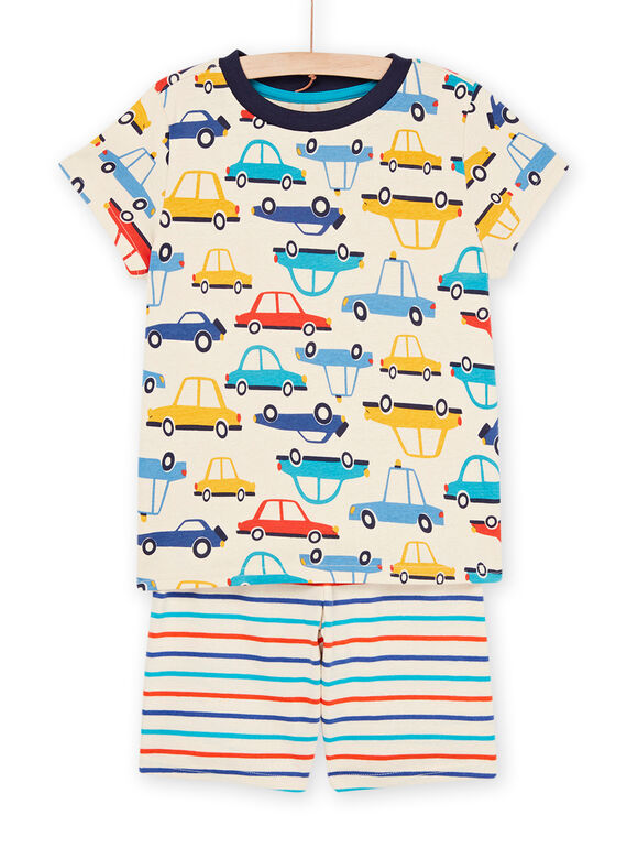 Pijama crema con estampado de coches y rayas REGOPYCVOI / 23SH12HAPYJA016
