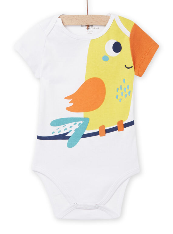 Body blanco con estampado de loro para bebé niño NEGABODPER / 22SH14I3BDL000