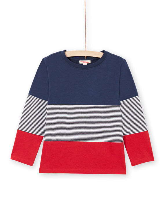 Camiseta azul marino y rojo para niño MOJOTIDEC1 / 21W90229TML705