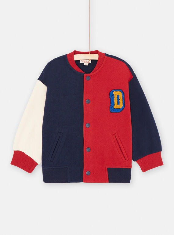 Teddy colorblock azul noche y rojo para niño SOFORGIL / 23W902K1GIL705