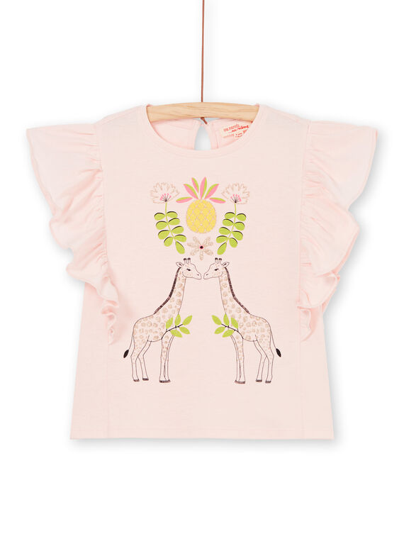 Camiseta rosa de manga corta avolantada LAJAUTI1 / 21S901O1TMC307