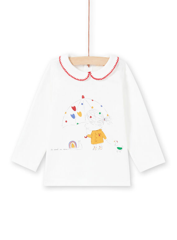 Camiseta de color crudo para bebé niña MIMIXBRA / 21WG09J1BRA001