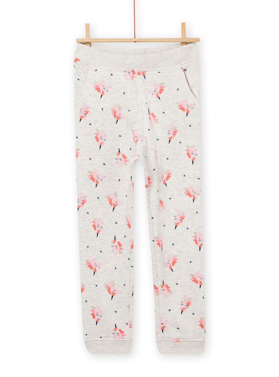 Pantalón de chándal crudo jaspeado para niña NAJOBAJOG1 / 22S90161JGB006