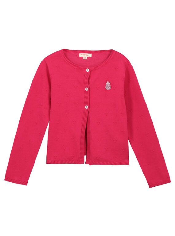 Cárdigan de punto de color rosa para niña FAYECAR / 19S901M1CAR304