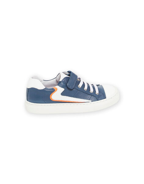Zapatillas de piel de color azul marino ROBASNEON / 23KK3623D3F070