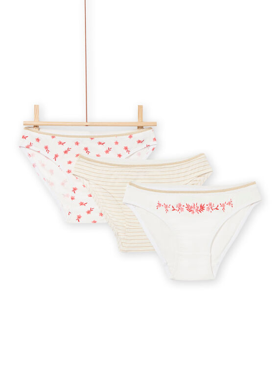 Pack de 3 braguitas con estampado floral de fantasía para niña NEFALOTFLO / 22SH11I2D5L001