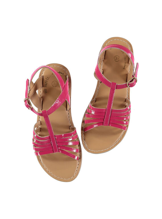 Sandalias de piel de charol para niña FFSANDOLI2 / 19SK35C5D0E304