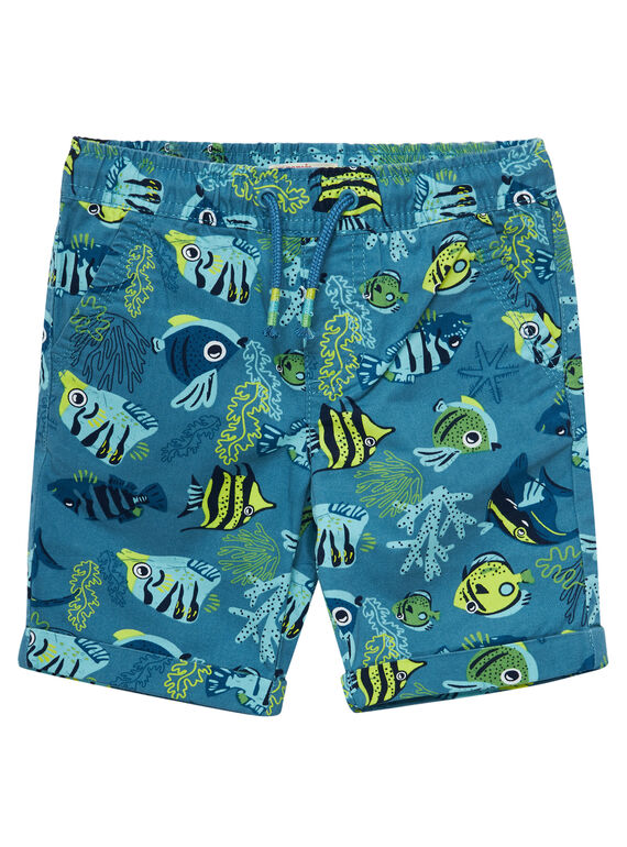 Bermudas de color azul con estampado de pez para niño JOBOBER2 / 20S902H2BER215