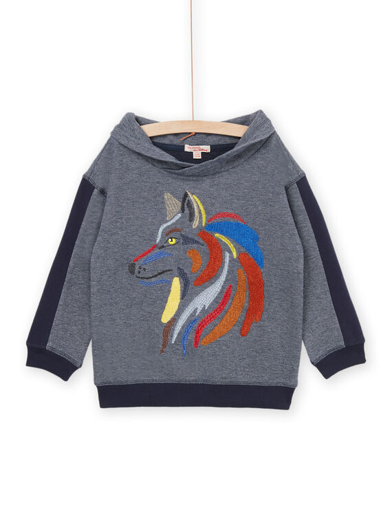 Jersey con cuello chal y estampado de lobos POGOSWE / 22W902O1SWE705
