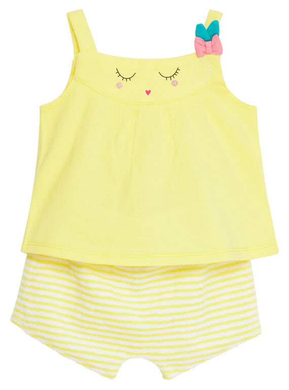 Conjunto de playa de color amarillo para bebé niña JIPLAENS1 / 20SG09X2ENSB104