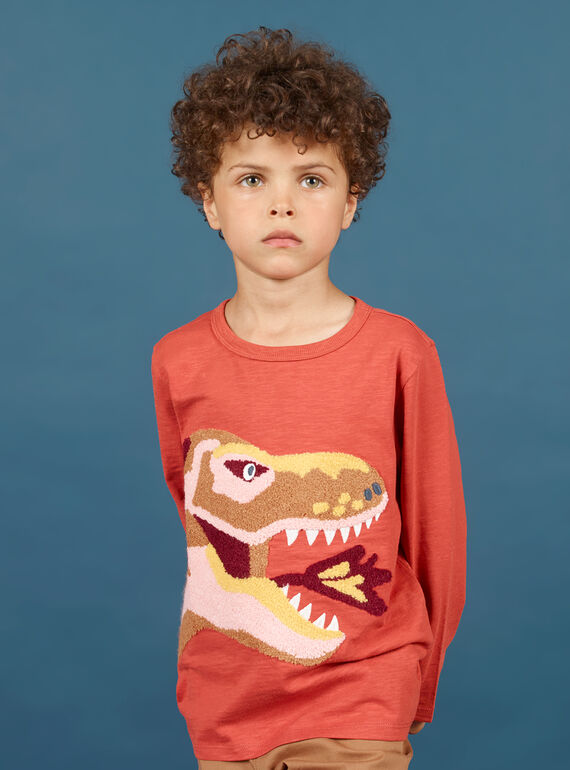 Camiseta naranja y amarilla para niño MOPATEE1 / 21W902H3TMLE415